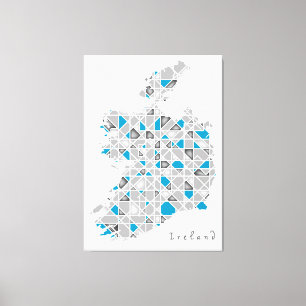 Impressão Em Tela Mapa da Irlanda  Crystal Diamond Style Trabalho de