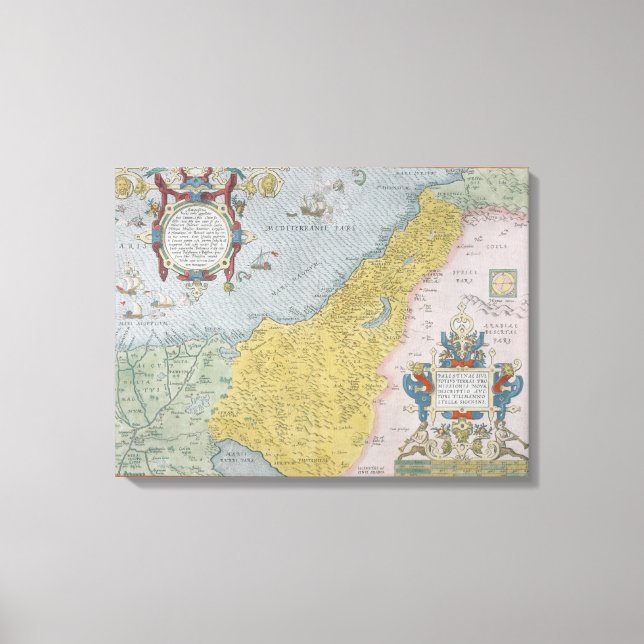 Impressão Em Tela Mapa da Palestina (Frente)