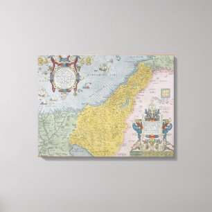 Impressão Em Tela Mapa da Palestina