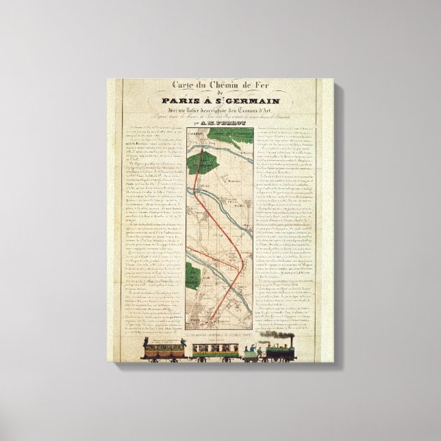 Impressão Em Tela Mapa da Paris para a Rua. (Frente)