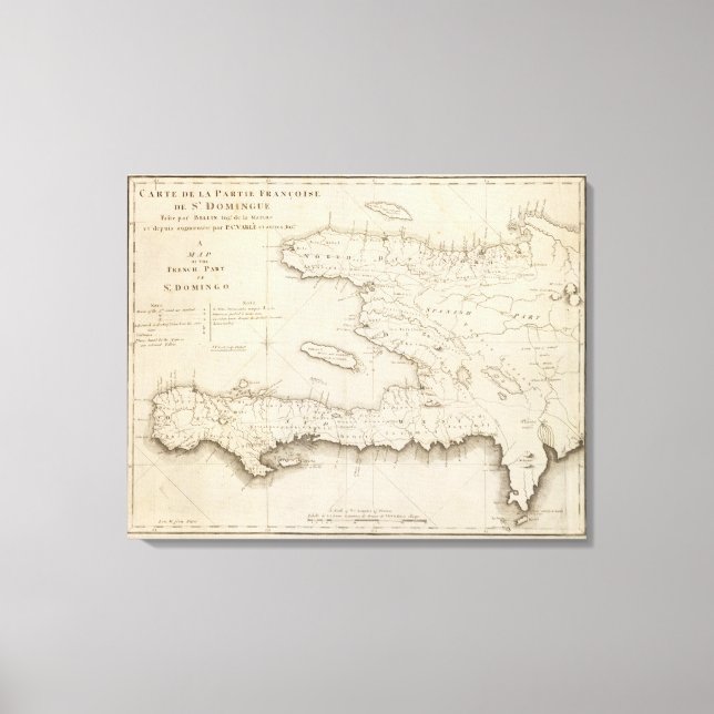Impressão Em Tela Mapa Da Parte Francesa Da Rua Domingo (Frente)