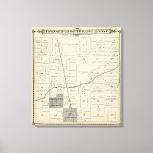 Impressão Em Tela Mapa da seção de T23S R25E Tulare County