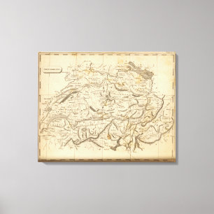 Impressão Em Tela Mapa da suiça por Arrowsmith