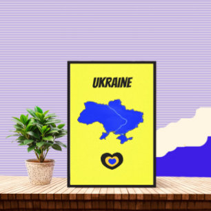 Impressão Em Tela Mapa da Ucrânia