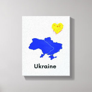Impressão Em Tela Mapa da Ucrânia