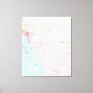 Impressão Em Tela Mapa da Vintage de Englewood & Grove City FL (1956