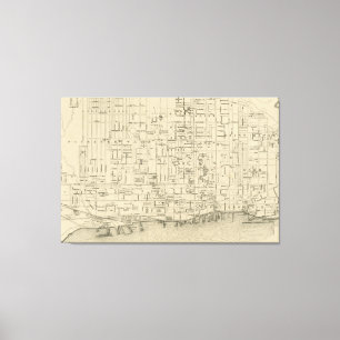Impressão Em Tela Mapa da Vintage de Toronto no Canadá (1880)