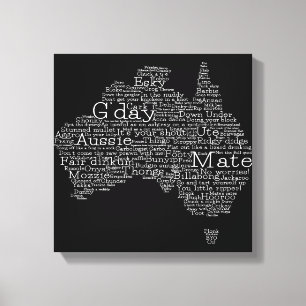 Impressão Em Tela Mapa das gírias australianas