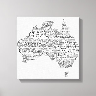 Impressão Em Tela Mapa das gírias australianas