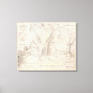 Impressão Em Tela Mapa das províncias de Cordova e de San Luis