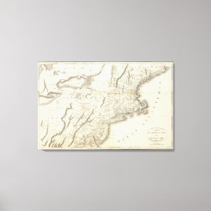 Impressão Em Tela Mapa das províncias dos Estados Unidos