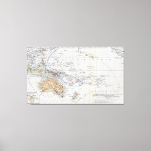 Impressão Em Tela Mapa das raças de Oceania e de Australasia