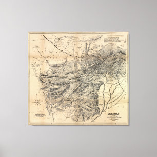 Impressão Em Tela Mapa de Afeganistão (1879)