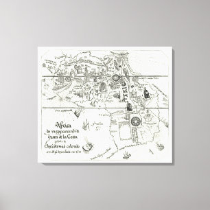 Impressão Em Tela Mapa de África 1500 2
