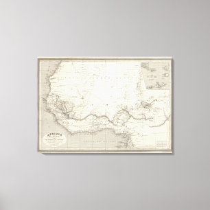 Impressão Em Tela Mapa de África ocidental