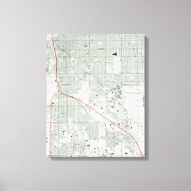 Impressão Em Tela Mapa de Arizonas de Tucson (1992) (Frente)