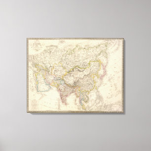 Impressão Em Tela Mapa de Ásia