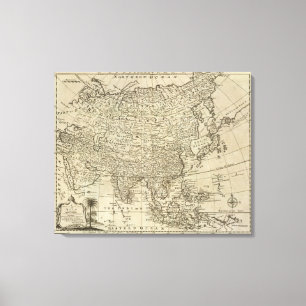 Impressão Em Tela Mapa de Ásia