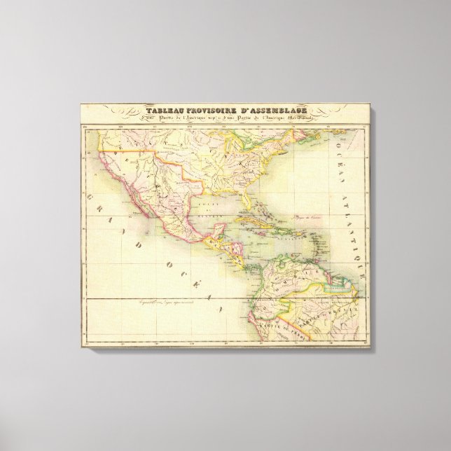 Impressão Em Tela Mapa de Assembleia da América (Frente)