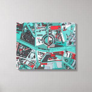 Impressão Em Tela Mapa de Berlim, Alemanha