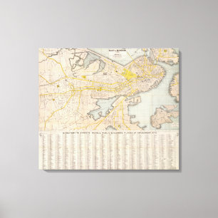 Impressão Em Tela Mapa de Boston 2