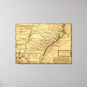 Impressão Em Tela Mapa de CarolinaPanoramic