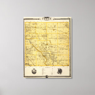Impressão Em Tela Mapa de Cedar County, estado de Iowa