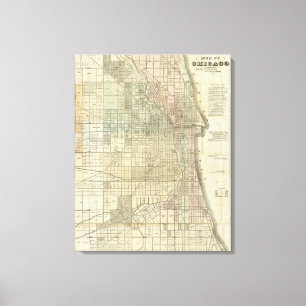 Impressão Em Tela Mapa de Chicago