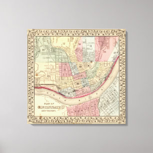 Impressão Em Tela Mapa de Cincinnati por Mitchell