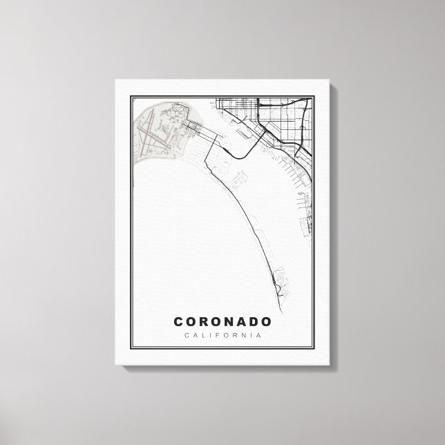 Impressão Em Tela Mapa de Coronado (Frente)