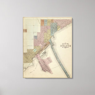 Impressão Em Tela Mapa de Duluth, o Condado de St. Louis, Minnesota