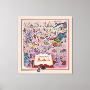 Impressão Em Tela Mapa de Dunlop de Scotland central