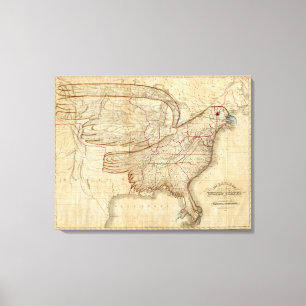 Impressão Em Tela Mapa de Eagle dos Estados Unidos