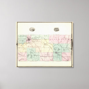 Impressão Em Tela Mapa de Eau Claire County, estado de Wisconsin