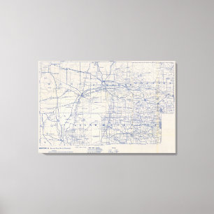 Impressão Em Tela Mapa de estradas 5 da bicicleta de Wisconsin