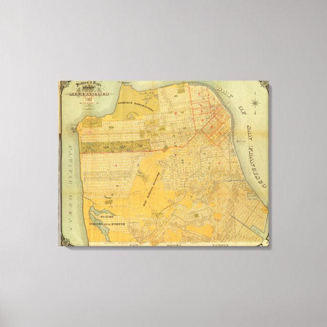 Impressão Em Tela Mapa de Guia de Britton e Rey (Frente)