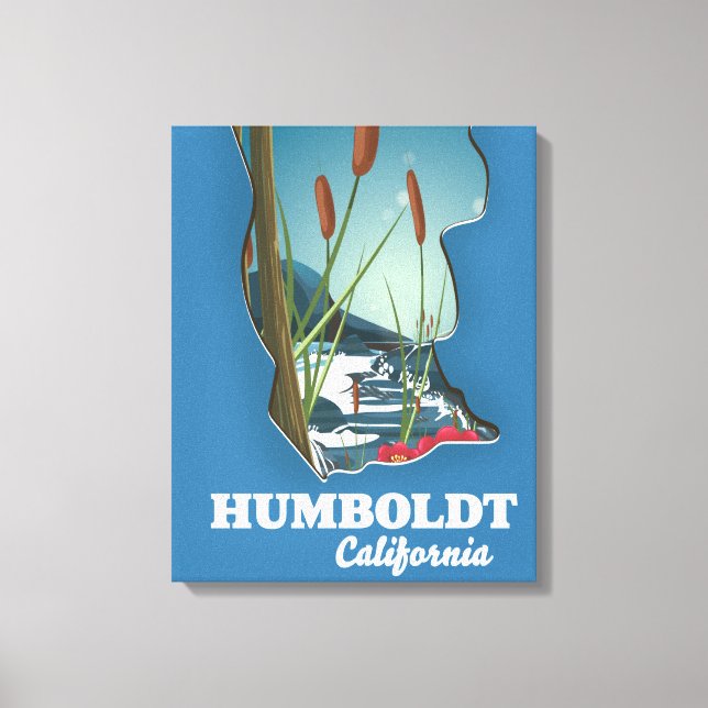 Impressão Em Tela mapa de Humboldt Califórnia (Frente)