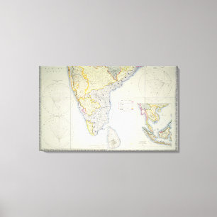 Impressão Em Tela Mapa de India do sul britânico, 1872