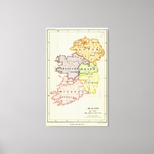 Impressão Em Tela Mapa de Ireland