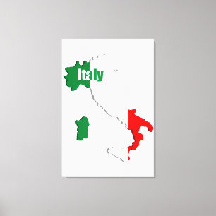 Impressão Em Tela Mapa de Italia