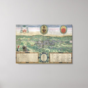 Impressão Em Tela Mapa de Liege, de "Civitates Orbis Terrarum" por G