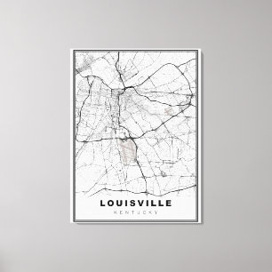 Impressão Em Tela Mapa de Louisville