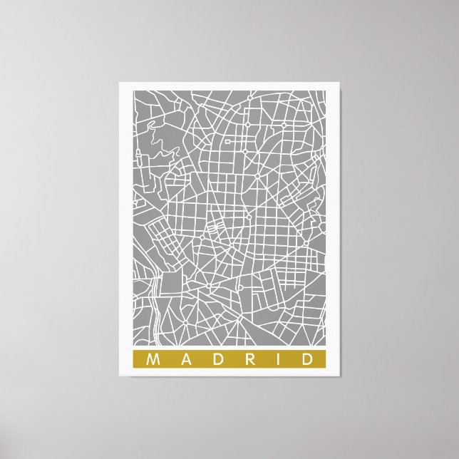 Impressão Em Tela Mapa de Madrid (Frente)