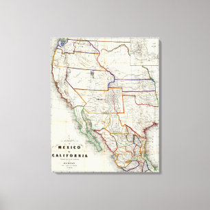 Impressão Em Tela Mapa de México & de Califórnia