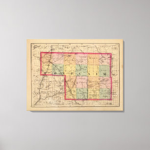 Impressão Em Tela Mapa de Montcalm County, Michigan