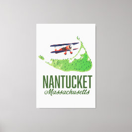 Impressão Em Tela Mapa de Nantucket Massachusetts