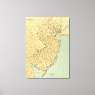 Impressão Em Tela Mapa de New-jersey