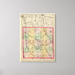 Impressão Em Tela Mapa de Oakland County, Michigan