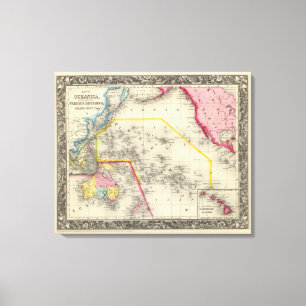 Impressão Em Tela Mapa de Oceanica