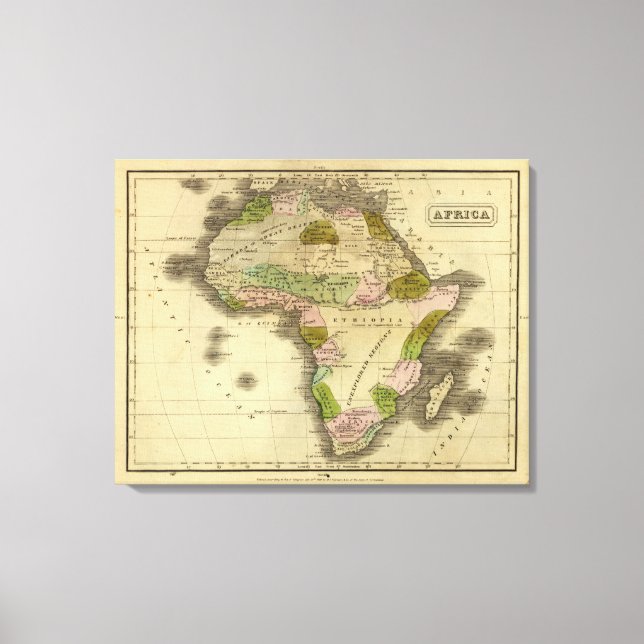 Impressão Em Tela Mapa de Olney da África (Frente)